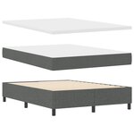 vidaXL Lit à Sommier avec Matelas Gris 140x190 cm Tissu