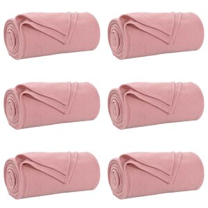 vidaXL Couvertures à jeter 6 Pièces Rose 200 x 150 cm Toison