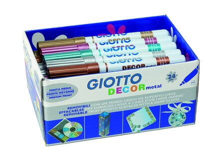 Boîte de 24 marqueurs peinture pointe ogive Décor métal coloris assortis GIOTTO