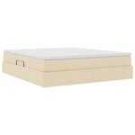vidaXL Lit avec rangement et matelas Crème 180 x 200 cm Polyester