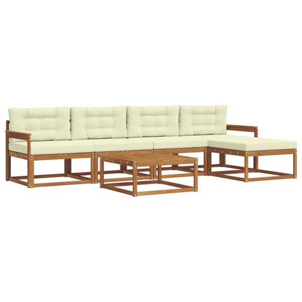 vidaXL Ensemble de canapés d'extérieur 6 pc Naturel et Crème