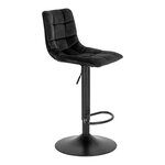 2 chaises de bar à un pied en velours noir avec pieds noirs