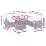 vidaXL Salon de jardin avec coussins 7 Pièces beige résine tressée