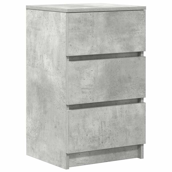 vidaXL Table de chevet avec 3 tiroirs gris béton 39x35x65 cm