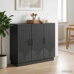 vidaXL Buffet Noir 89 x 34 5 x 77 cm Bois d'ingénierie