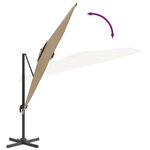 vidaXL Parasol cantilever à LED Taupe 400x300 cm