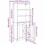 vidaXL Haut Armoire Chêne noir 69 5 x 34 x 180 cm Bois d'ingénierie