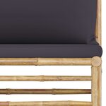 vidaXL Salon de jardin 12 Pièces avec coussins gris foncé bambou