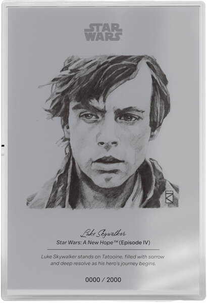 Monnaie LUKE SKYWALKER Star Wars Sketch Feuille Argent 1$ Niue 2026