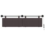 vidaXL Tête de lit suspendue Avec lumière LED Marron foncé Tissu
