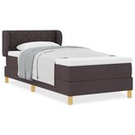 Lit Box Spring vidaXL avec Matelas Marron Foncé 90x200 cm Tissu