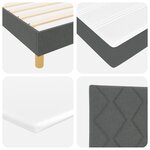 Lit à ressorts vidaXL avec matelas gris foncé 80x200 cm Tissu