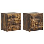 vidaXL Cabinet de chevet 2 Pièces Chêne fumé 43 x 34 5 x 44 5 cm