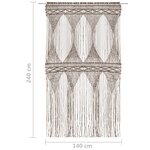 vidaXL Rideau en macramé Taupe 140x240 cm Coton