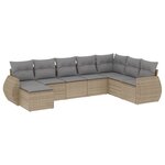 vidaXL Salon de jardin avec coussins 8 Pièces beige résine tressée