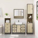vidaXL Ensemble de meubles de salle de bain 3 Pièces chêne sonoma
