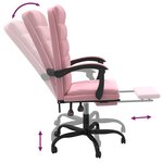 vidaXL Fauteuil inclinable de bureau Rose Velours