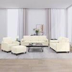 vidaXL Ensemble de canapés 4 Pièces avec coussins crème velours