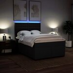 vidaXL Sommier à lattes de lit avec matelas Noir 160x200 cm Tissu