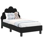 vidaXL Cadre de lit pour tout-petit avec tête de lit Noir 70 x 140 cm