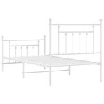vidaXL Cadre de lit métal sans matelas avec pied de lit blanc 90x190cm