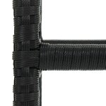 vidaXL Tabourets de bar avec coussins lot de 3 noir résine tressée