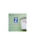 THIRARD - Plaque de signalisation 2  marquage blanc sur fond bleu  panneau PVC adhésif  65x90mm