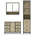 vidaXL Ensemble de meubles de salle de bain 3 Pièces chêne sonoma