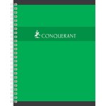 Cahier spiralé 17 x 22 cm 180p 70G grands carreaux colrois aléatoires CONQUÉRANT