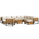 vidaXL Salon de jardin avec coussins 12 Pièces bois massif d'acacia