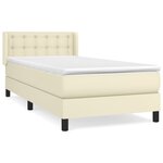 vidaXL Sommier à lattes de lit avec matelas Crème 100x200cm Similicuir