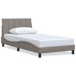 vidaXL Cadre de lit sans matelas taupe 100x200 cm tissu
