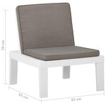 vidaXL Chaises de salon de jardin et coussins lot de 2 Plastique Blanc