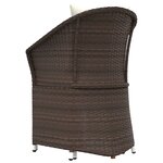 vidaXL Salon de jardin 2 Pièces avec coussins Marron Résine tressée