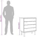 vidaXL Commode OTTA Marron et gris 76 5x39 5x90 cm Bois de pin massif