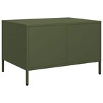 vidaXL Table basse vert olive 68 5x50x43 5 cm acier laminé à froid