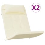 vidaXL Coussins de chaise adirondack lot de 2 crème tissu oxford