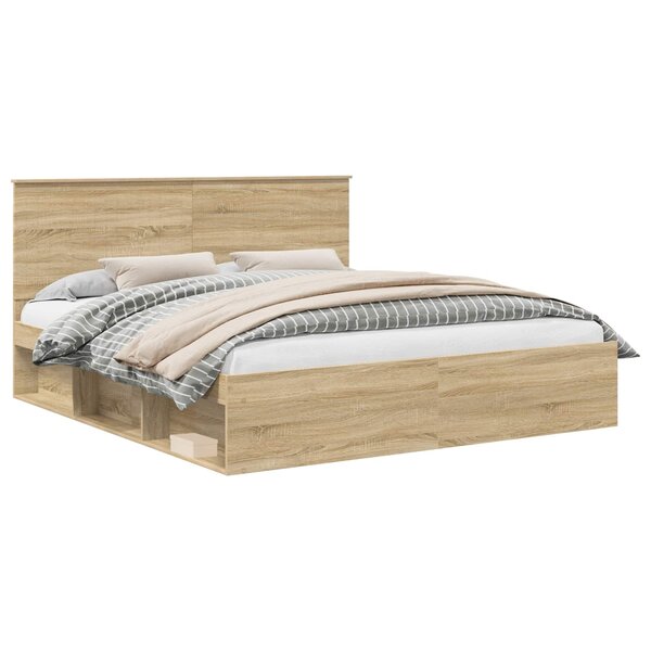 vidaXL Cadre de lit Sonoma 180 x 200 cm Bois de pin massif