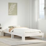 vidaXL Cadre de lit sans matelas blanc 100x200 cm bois de pin massif