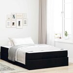 vidaXL Cadre de lit avec matelas Noir 120 x 190 cm tissu