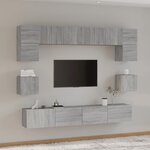 vidaXL Ensemble de meubles TV 8 Pièces Sonoma gris Bois d'ingénierie