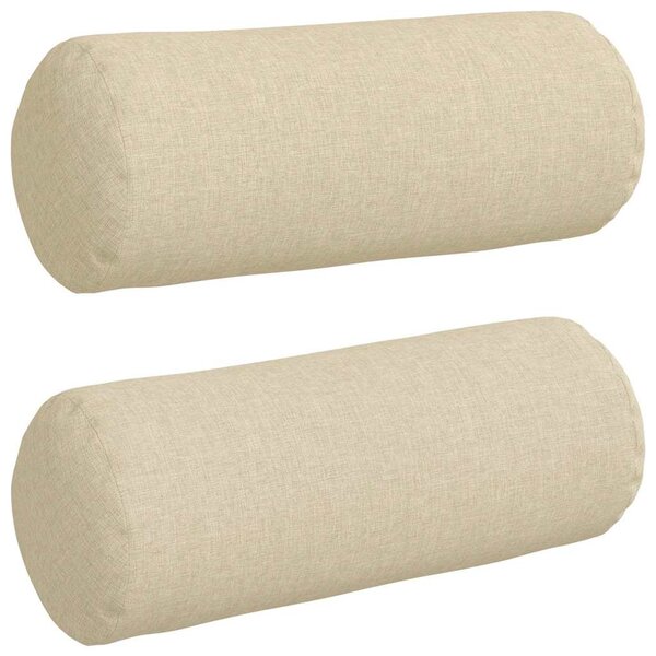 vidaXL Coussins d'accent 2 Pièces Crème Ø 15 x 40 cm tissu