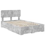 vidaXL Cadre de lit Gris béton 120 x 190 cm Bois d'ingénierie