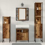 vidaXL Ensemble de mobilier de salle de bain 4 Pièces Bois Ancien