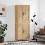 vidaXL Buffet haut Chêne sonoma 69 5x34x180 cm Bois d'ingénierie