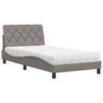 vidaXL Lit avec matelas taupe 100x200 cm tissu