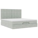 vidaXL Cadre de lit ottoman avec matelas gris clair 200x200 cm velours