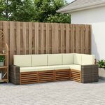 vidaXL Ensemble de canapé d'angle avec coussin 5 Pièces Naturel et Crème