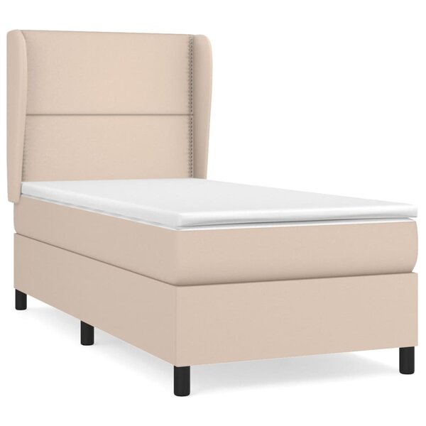 vidaXL Sommier à lattes de lit avec matelas Cappuccino 90x200 cm