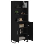 vidaXL Buffet haut Noir 69 5x34x180 cm Bois d'ingénierie